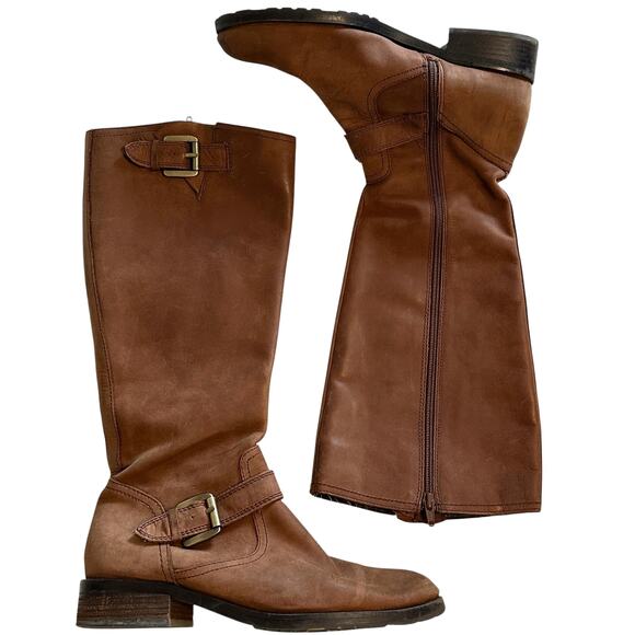 Eddie Bauer Tall Brown Suede Leather Boots Womens Size 11 Western Riding Outdoor - Picture 1 of 10